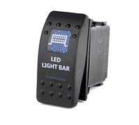 Waterproof Rocker Switch Toggle Blue LED Light Bar Dashboard 12V 24V ON/OFF for SUV Boat ATV