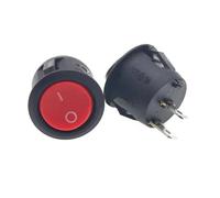 Waterproof Rocker Switches, 2-pin ON-OFF KCD1 Micro Round Rocker Switch For Car Boat Multicolor Multi-Pack(2Pin Red,20PCS)