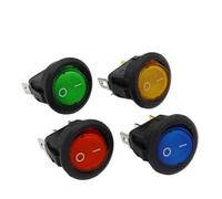 Waterproof Rocker Switches, 4Pcs Car 220V Round Rocker LED Toggle Switch SPST ON/OFF Electric Controls Multicolor(Grün)