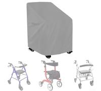 Waterproof Rollator Walker Cover 66x72x90cm, Heavy Duty 420D Oxford Folding Mobility Scooter Dust Protector with Storage Bag for Seniors Outdoor(420D-GREY)