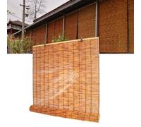 Waterproof Roller Shades, Indoor & Outdoor Privacy Screen With Lifter, Blackout Bamboo Blinds For Sun Shade, Ventilation, Easy Installation