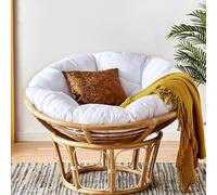 Waterproof Round Chair Cushion - Overstuffed Hammock Pad for Hanging Egg Chair Rocker Chair Folding Garden Sofa - Removable Zipper 80cm/32in (White)