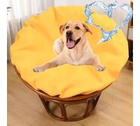 Waterproof Round Cushion Cover for Indoor/Outdoor Use Zippered Washable Egg Chair Cushion Protector Nur Sitzkissenbezug 180cm/71inch