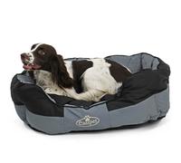 Easipet Waterproof Dog Bed, Large 75x60x25cm, Black/Grey with Reversible Cushion