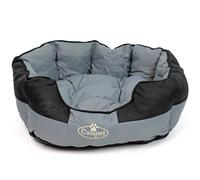 Easipet Waterproof Dog Bed, Medium 60x50x23cm, Black/Grey, Machine Washable with Reversible Cushion