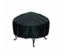 Waterproof Round Fire-Pit Cover Outdoor Patio BBQ Grill Protector Heavy Duty Oxford Fabric With Elastic Hem And Pull Cord For Windproof Dustproof Snow Frost And UV Protection(120 * 20CM)