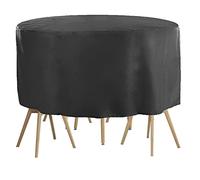 Waterproof Round Garden Furniture Cover 90x50cm - Durable Outdoor Table Cover for Patio Set Windproof Protection for Circular Tables Heavy Duty Weather Resistant