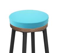 Waterproof Round PU Leather Seat Cushions 14/Office Dining Chair Cushions for Outdoor Memory Foam Chair Pads for Room Car Patio,Washable Cover(Lake blue,1pc:20x4in/5