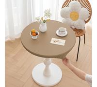 Waterproof Round Tablecloth with Elastic Edge Non-Slip Easy-Clean Ideal for Indoor/Outdoor Dining 120cm - Color 3 Perfect for Kitchen & Patio