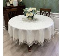 Waterproof Round TableclothMacrame Edging Easy to Clean Dining Cover for Kitchen & Home Decor Stylish Protection for Dining Tables