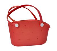 Waterproof Rubber Handle Beach Bag: Compact and Portable Travel Bag, Open Handbag for Sports, Market and Outdoor Use., red, Siehe Beschreibung