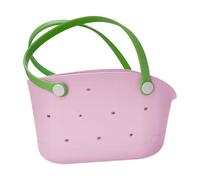 Waterproof Rubber Handle Beach Bag: Compact and Portable Travel Bag, Open Handbag for Sports, Market and Outdoor Use., pink, Siehe Beschreibung