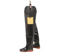 Waterproof Rubber Hip Waders Boots, Waterproof Hip Boots, Comfortable PVC Fishing Wader for Mans, Simple to Put on and Take Off(9.5) Black