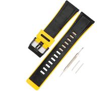 Waterproof Rubber Watch Strap Compatible with Casio Pro Trek GA2000 PRG600 PRW6600 PRG-650Y Men's Sports Watch, Replacement watch bands for men (Black/Yellow)