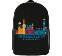 Waterproof Rucksack Israel Jerusalem Backpack Casual School Bags for Hiking, Travel, Work, 42X32X14Cm