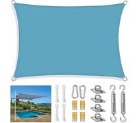 Waterproof Sail e for Outdoor Terrace Square Canopy with Fixing Kit Perfect for Patio Lawn 2m to 8m Sizes Blue Color UV Protection Easy Installation