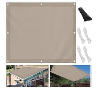 Waterproof Sail for Balcony & Patio UV Protect No Drill Installat WeatherResistant with Grommets Ropes & Str Perfect for Peras & Gardens (2x Khaki)