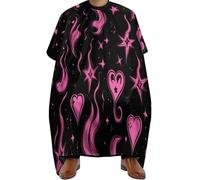 Waterproof Salon Cape, Y2K Flames Hearts Stars, Salon Gowns Professional Hair Colouring Cape for Salons Haircut Women