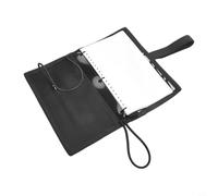 Waterproof Scuba Diving Wetnotes Notebook with 50 Double-Sided Refill For Pages, Underwater Writing Paper, Clear Storage Pocket, Elastic Bookmark, and Bungee D-For Ring Attachment for(Black)