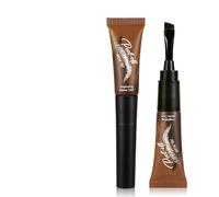 Waterproof Semi-Permanent Brow Tint Kit - Peel-Off Gel & Dye for Natural Longwear Color - Flat Brush Included (04# Chocolate)