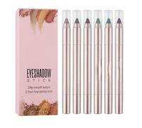 Waterproof Shimmer Eyeshadow Sticks, Long-Lasting Pearly Sparkles Glitter Cream, 6 Glitters Eyeshadow Sticks Eye Makeup, Six Stunning Shades for Eyeshadows