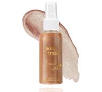 Waterproof Shimmer Highlighter Spray - Lightweight Quick-Dry Glitter Mist for Face, Hair & Clothes, Non-Sticky Glow Spray for Women, Radiant Liquid Shine（#03 Golden Brown）