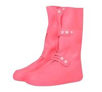 Waterproof Shoe Covers - Elastic Silicone Cover 13.6 x 10 inches, Reusable Rain Boot Protector, Non-Slip Design | All Day Comfort for Snow, Mud, Winter, XL, Pink