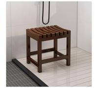 Waterproof Shower Bench Stool - Safe Shower Chair for Elderly & Did - Non-Slip Bath Stool for Spa, Sauna & Bathroom - Brown, 40x30x46cm