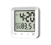 Waterproof Shower Clock Digital Temperature Timer - Suction Wall LCD Bathroom | Stopwatch Kitchen Cooking Children Adults, Help Spa Makeup Video Games Meeting Assistant