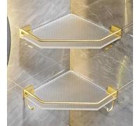 Waterproof Shower Corner Caddy - Wall-Mounted Bathroom Organizer for Shower, Vanity, and Kitchen - Corner Bathroom Shelves