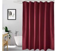 Waterproof Shower Curtain 180x180 cm Red Leaf Design Weighted Hem Easy Install with 12 Hooks Perfect for Bathtub or Bathroom Décor Y 3909