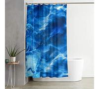 Waterproof Shower Curtain, Chickwin 3D Lake Surface Printing Polyester Mould Proof Resistant Dry Quickly Liner Bathroom Curtain with Hooks for Bathroom Shower Stall Home Decor (Blue,90x180cm)
