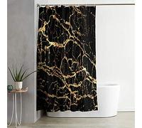Waterproof Shower Curtain, Chickwin 3D Marble Printing Polyester Mould Proof Resistant Dry Quickly Liner Bathroom Curtain with Hooks for Bathroom Shower Stall Home Decor (Brown,120x180cm)