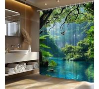 Waterproof Shower Curtain Featuring Tropical Paradise for a Relaxing Escape for Wet Rooms, Shower, Bath 80x170cm/Width X Heigh