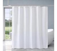 Waterproof Shower Curtain White Simple Bathroom Curtain 240x160cm/94x63in Durable WaterResistant Bath Curtain for Home/Hotel with Rings Easy to Clean