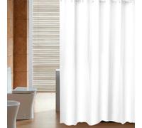 Waterproof Shower Curtain with Metal Grommets and Hooks, Moisture-Resistant Design for Bathroom, Washable and Foldable 180 x 180 cm Pure Colour(White)