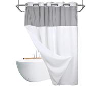 Waterproof Shower Drapes - Waffle Hookless Shower Curtains | Double Layer Shower Curtain | Hookless Shower Curtains | Household Bath Curtains with Snapper | Modern Shower Drapes for Hotel