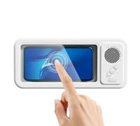 Waterproof Shower Mobile Holder | Base with 360 Degree Rotation and Speaker, Waterproof Shower Case with Visible Screen and Speakers - for Bathroom Mirror, Wall, Dashboard, Ventilation
