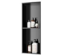 Waterproof Shower Niche Recessed,Stainless Steel Niches, Bathroom Interiors Built-in Niches, Toiletries and Cosmetics Storage Finished Shelves, TV Cabinet Partitions(Color:White,Size:28x900c