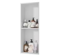 Waterproof Shower Niche Recessed,Stainless Steel Niches, Bathroom Interiors Built-in Niches, Toiletries and Cosmetics Storage Finished Shelves, TV Cabinet Partitions(Color:White,Size:28x900c