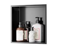 Waterproof Shower Niche Recessed,Stainless Steel Niches, Bathroom Interiors Built-in Niches, Toiletries and Cosmetics Storage Finished Shelves, TV Cabinet Partitions(Color:White,Size:28x900c