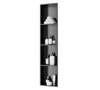 Waterproof Shower Niche Recessed,Stainless Steel Niches, Bathroom Interiors Built-in Niches, Toiletries and Cosmetics Storage Finished Shelves, TV Cabinet Partitions(Color:White,Size:28x900c