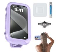 Waterproof Shower Phone Door - Phone Mount for Bathroom Wall | 360 Degree Adhesive Anti Slip Adjustable Anti Slip Holder for Bathtub Bathroom Bath Bag