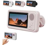 Waterproof Shower Phone Holder with Speaker, Wall Mounted Phone Stand with Wireless Bluetooth Speaker for Shower, Ipx4 Waterproof, 60° Fixed Opening Angle (Pink)