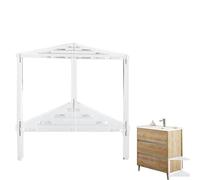 Waterproof Shower Stool for Leg Shaving - Double-Level Acrylic Seat Sturdy Stable Structure Integrated Shelf | Bathroom Comfort & Safety Solution