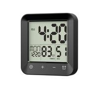 Waterproof Shower Timer for Bathroom, Digital Wall Clock with Countdown Function, Touch Screen, LCD Display, Temperature Indicator, /Hanging Hole/Stand, Adecu