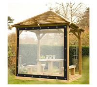 Waterproof Side Panels for Outdoor Pera Transparent PVC Canopy with Grommets Weather-Resistant Cover for Gazebos & Garden Plants (3x5m)