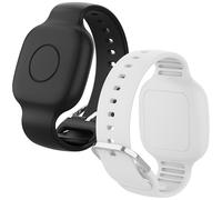 Waterproof Silicone Bracelet for Tile Mate 2024/2022, Hidden GPS Tracker Holder for Kids, Teens & Elderly, Adjustable Anti-Lost Wristband, Durable, Lightweight, Comfortable Fit - Black/White