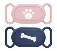 Waterproof Silicone Case Holder for Galaxy Smarttag2, 2 Pack Pet Dog Cat Collars, Anti-Lost Scratch Resistant Holder Accessory Protective Cover for Samsung Galaxy Smart tag2 (Pink/Blue)