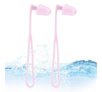 Waterproof Silicone Earplugs, Reusable Swim Earbuds, Medium Size Clear Earplugs with Soft Material, Hearing Protection Earbuds with Comfortable Fit, with Flexible Design, for Pool Diving Surfing Use